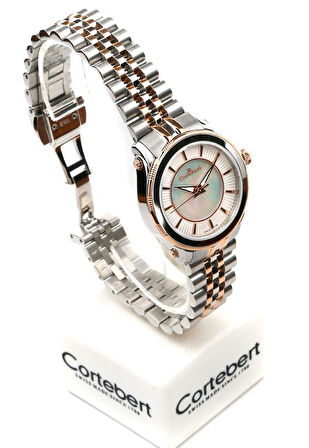 Rose Gold Sedef Model Cortebert Lüks Bayan Kol Saati