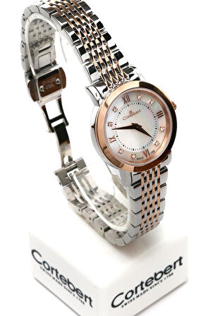 Rose Gold Sedef Model Cortebert Lüks Bayan Kol Saati