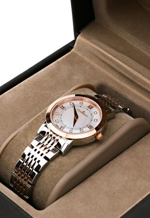 Rose Gold Sedef Model Cortebert Lüks Bayan Kol Saati