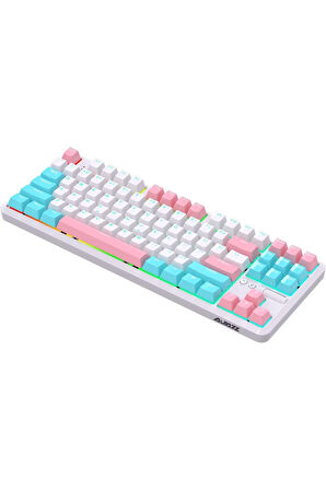 K870T Pro 3 Modlu Hot-Swap RGB, Mekanik Klavye - Beyaz