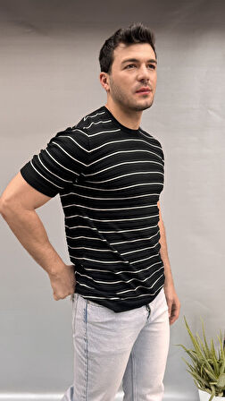 Çizgili Triko T-shirt