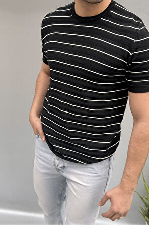 Çizgili Triko T-shirt