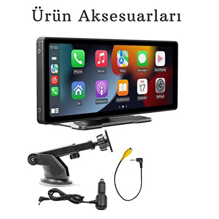 ShopFast Tak Çalıştır Carplay Apple Android Auto Ekran Kablosuz Araç 10.2İnç Multimedya WIFI Video Harici Araç Araba Ekran Navigasyon 1026NCP