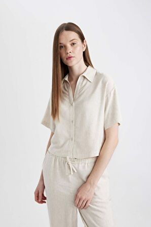 DeFacto Oversize Fit Kısa Kollu Gömlek C4845AX24SMBG155