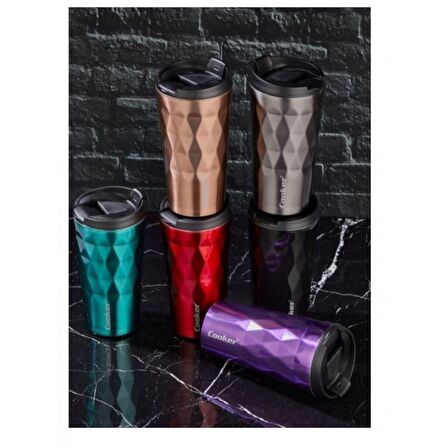 Cooker Prizma 350 Ml Çelik Mug Termos Kırmızı CKR2048
