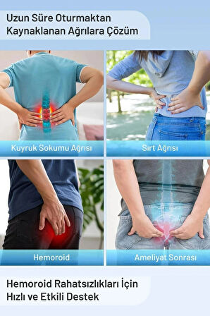 Ortopedik Oturma Simidi. Hemoroid, Basur, Kıl Dönmesi Için Minder