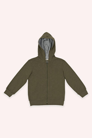 Erkek Çocuk Fermuarlı Sweatshirt Lila