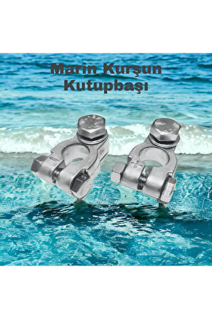 Marin kurşun kutupbaşı 10mm krom paslanmaz civatalı akü kutup başı