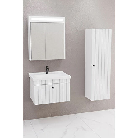 
Alice 65 Cm Banyo Dolabı Npl Led Aynalı - Boy Dolap Dahil