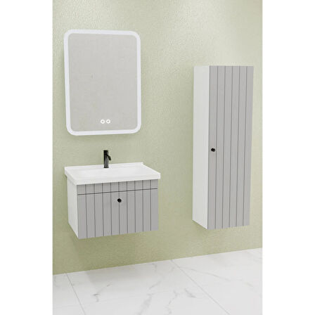 
Alice 65 Cm Banyo Dolabı Cmr Led Aynalı - Boy Dolap Dahil