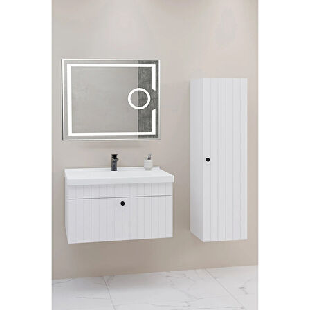 
Alice 80 Cm Banyo Dolabı Kiev Led Aynalı - Boy Dolap Dahil