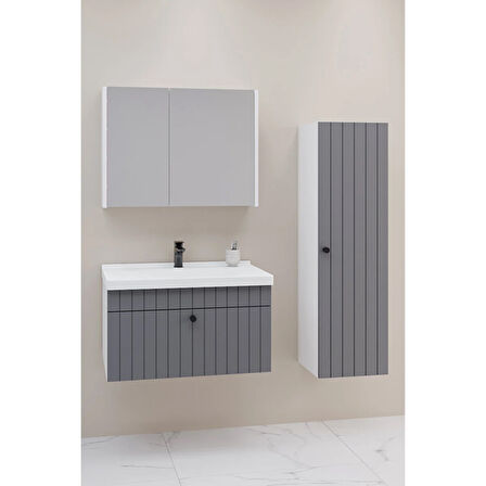 
Alice 80 Cm Banyo Dolabı Bgn Aynalı - Boy Dolap Dahil