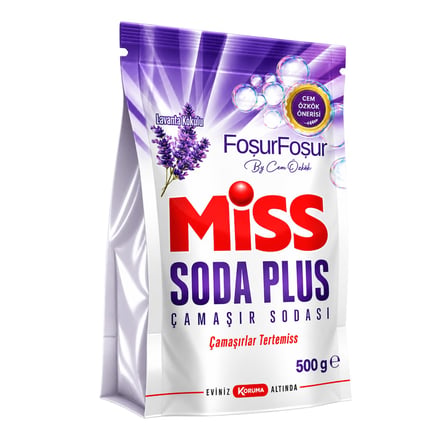 Miss Soda Plus Çamaşır Sodası Lavanta ve Beyaz Sabun Kokulu 500 gr 4 lü Karma