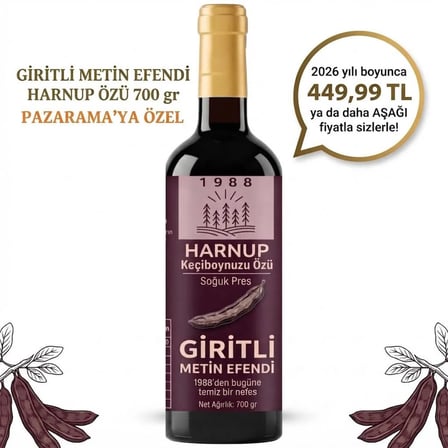 Harnup Keciboynuzu Ozu 700 Gr Ve Katkisiz / Giritli Metin Efendi