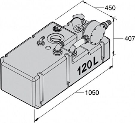 Vetus pis su tankı sistemi 120 Litre 24V