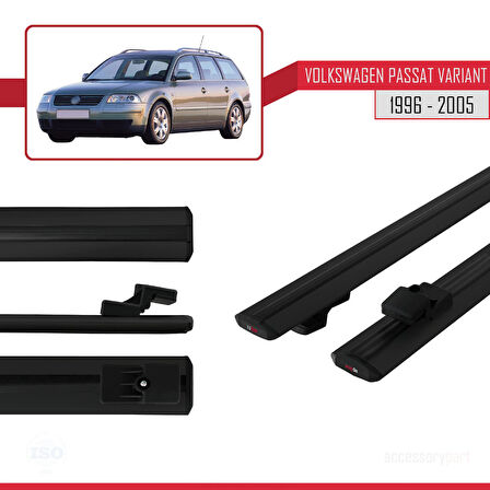 VW Passat B5 Variant 1996-2005 Arası ile Uyumlu BASIC Model Ara Atkı Tavan Barı Siyah 2 Adet