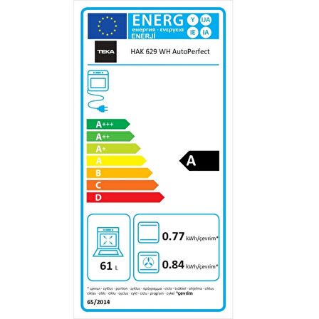 Teka HAK 629 WH AUTOPERFECT Turbo Buhar Destekli Beyaz Ankastre Fırın