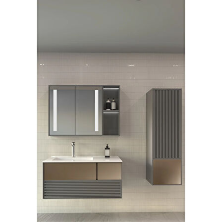 Boneta 100 Cm Banyo Dolabı - Boy Dolap Dahil