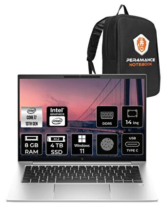 HP EliteBook 840 G10 i7-1355U 8GB RAM 4TB SSD 14'' WUXGA W11PRO 8A3U6EA & PER4 ÇANTA