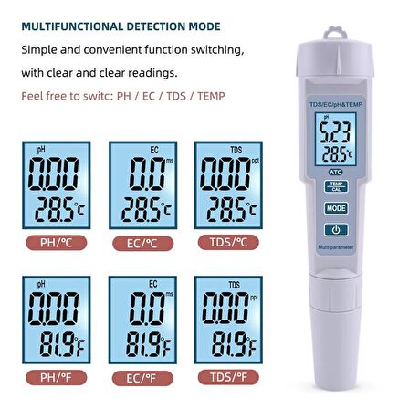  PH-686 4'ü 1 arada PH Metre TDS EC ve Sıcaklık Ölçer