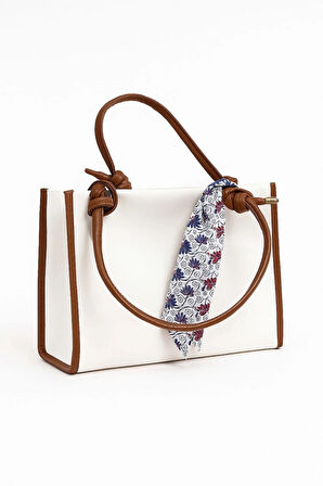 Kadın Fularlı Büyük Boy El ve Omuz Çantası