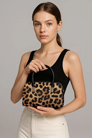 Kadın Leoparlı Small El ve Omuz Çantası
