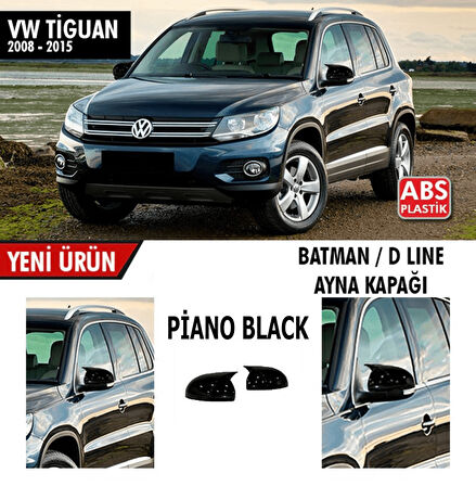 Volkswagen Tiguan 2008-2015 Batman Yarasa Ayna Kapağı Sinyalli Piano Black