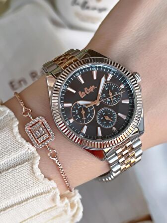 BLC07837.560 Lee Cooper Elite Seri Çelik Kordonlu 3 Atm Suya Dayanıklı Kadın Kol Saati+Bileklik