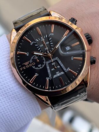 FERRO İç Fonksiyonları Aktif Chronograph 30 Mt Su Geçirmez Erkek kol Saat xf0015