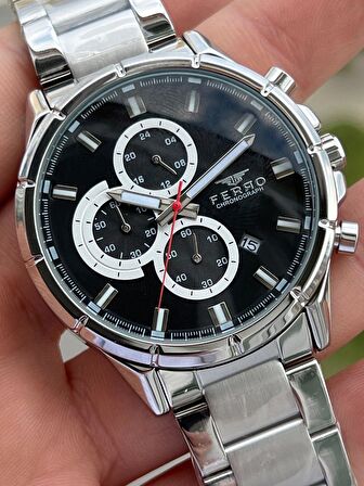 Ferro Çelik Kordon İç Fonksiyonları Aktif Chronograph 30 Mt Su Geçirmez Erkek Kol Saat EFM31461-A2