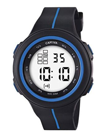 Captiva 30 mt Suya Dayanıklı Digital Alarm-Kronometre-Led Işık Spor Kasa Çoçuk Kol Saati CPT.X037