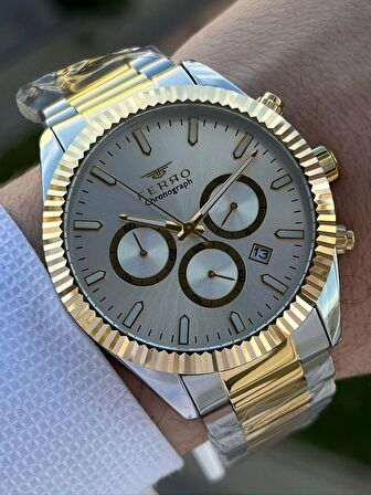 Ferro Çelik Kordon İç Fonksiyonlar Aktif Takvimli 30 Mt Su Geçirmez Erkek Kol Saat EFM31289-D