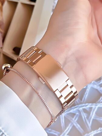 Ferro Rose/Gold Renk Kararmaz Renk Atmaz 3 Atm  Özel Tasarım Kadın Kol Saati EFL21929C