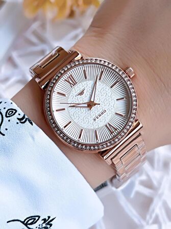 Ferro Rose Gold Renk 3 Atm Suya Dayanıklı Çelik Kordon Özel Tasarım Kadın Kol Saati BF2994AWT