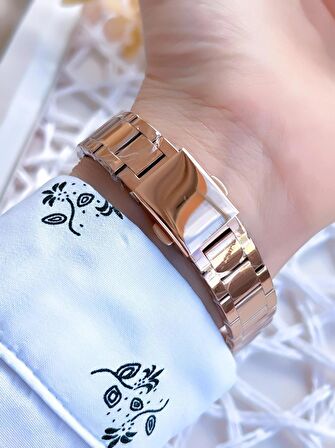 Ferro Rose Gold Renk 3 Atm Suya Dayanıklı Çelik Kordon Özel Tasarım Kadın Kol Saati BF21129AWT-C