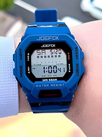 Joefox G-SHOCK Kasa Lacivert/Siyah Digital 5Atm Suya Dayanıklı 2 Yıl Garantili Spor Kol Saati J-GS04