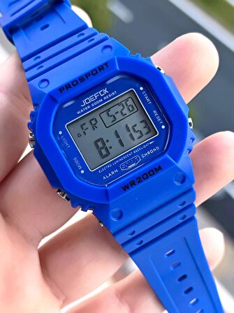 Joefox G-SHOCK Kasa Lacivert/Siyah Digital 5Atm Suya Dayanıklı 2 Yıl Garantili Spor Kol Saati J-GS05