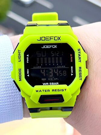 Joefox G-SHOCK Kasa Yeşil/Siyah Digital 5 Atm Suya Dayanıklı 2 Yıl Garantili Spor Kol Saati J-GS08