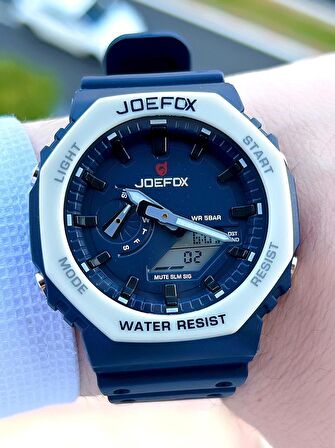 Joefox G-SHOCK Kasa LACİVERT Dijital/Analog 5 Atm Suya Dayanıklı 2 Yıl Garantili Spor Kol Saati J-GS23