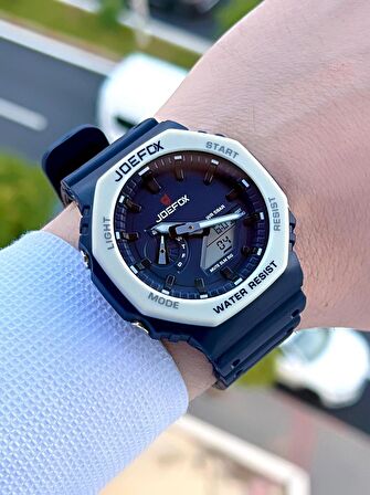 Joefox G-SHOCK Kasa LACİVERT Dijital/Analog 5 Atm Suya Dayanıklı 2 Yıl Garantili Spor Kol Saati J-GS23