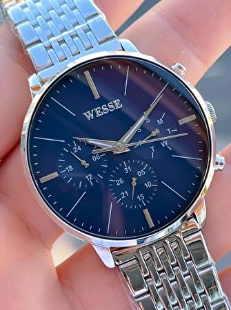 Wesse Çelik Kordon İç Fonksiyonları Aktif 5 Atm Suya Dayanıklı Erkek Kol Saati WWG.4011.01SA