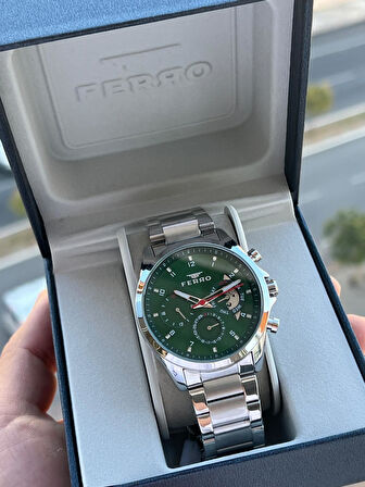 Ferro Çelik Kordon İç Fonksiyonları Aktif Chronograph 30 Mt Su Geçirmez Erkek Kol Saati EFM.11460.A6