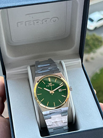 Ferro Çelik Kordon İyon Kaplama Kasa Takvimli Kadran 30 Mt Su Geçirmez Erkek Kol Saati EFM.411373.A6