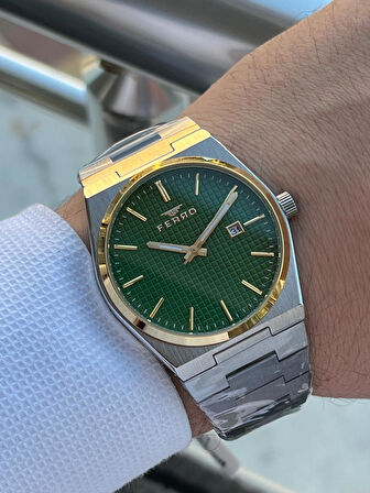 Ferro Çelik Kordon İyon Kaplama Kasa Takvimli Kadran 30 Mt Su Geçirmez Erkek Kol Saati EFM.411373.A6