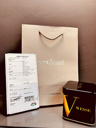 Wesse Çelik Kordon Takvimli Kadran 5 Atm Suya Dayanıklı Kadın Kol Saati+Bileklik BW.301309.SG