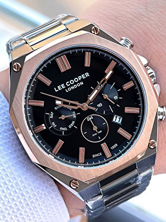 Lee Cooper Çelik Kordon İç Fonksiyonları Aktif 5 Atm Suya Dayanıklı Erkek Kol Saati ELC07319.350