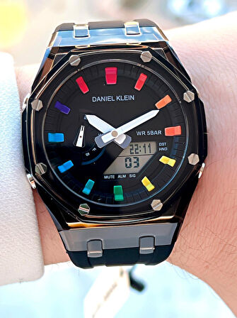 Daniel Klein Silikon Kordon Dijital&Analog 50 Mt Suya Dayanıklı Erkek Kol Saati EDK.2100.6
