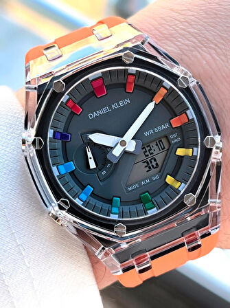 Daniel Klein Silikon Kordon Dijital&Analog 50 Mt Suya Dayanıklı Erkek Kol Saati EDK.2100.1
