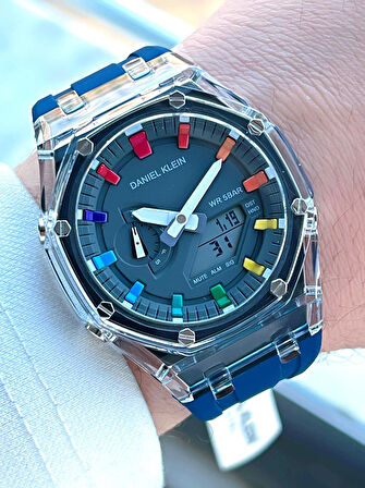 Daniel Klein Silikon Kordon Dijital&Analog 50 Mt Suya Dayanıklı Erkek Kol Saati EDK.2100.3