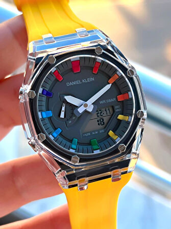 Daniel Klein Silikon Kordon Dijital&Analog 50 Mt Suya Dayanıklı Erkek Kol Saati EDK.2100.2